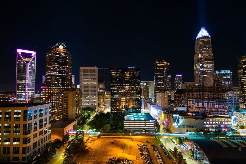 charlotte NC at night